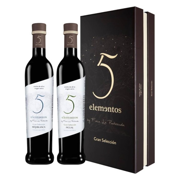 Finca La Pontezuela 5 Elementos Gran Selección Hojiblanca y Picual Estuche 2x500 ml.