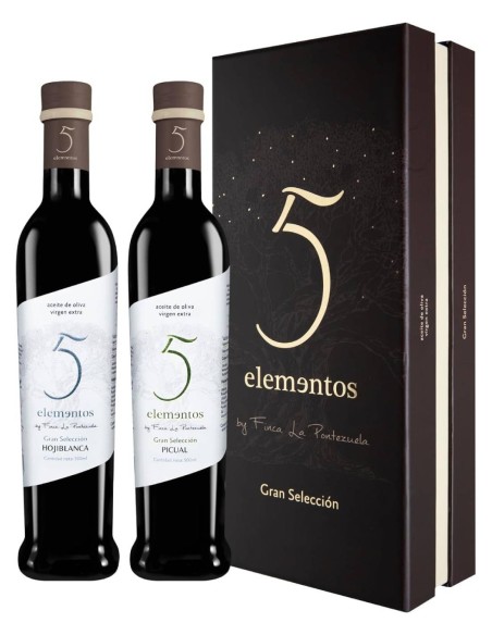 Finca La Pontezuela 5 Elementos Gran Selección Hojiblanca y Picual Estuche 2x500 ml.