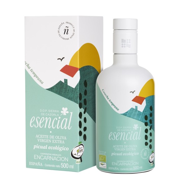 Esencial Verde Temprano Picual BIO Case 500 ml.