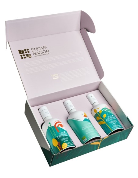 Esencial Verde Temprano Royal, Picual y Picual Ecológico Cofre 3x500 ml.