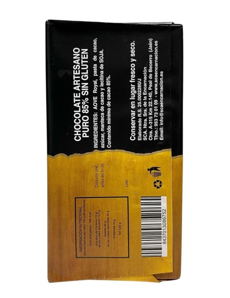 SCA Encarnación Schokolade 85 % Kakao mit EVOO Esencial Royal 115 gr.