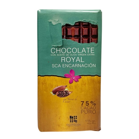 SCA Encarnación Chocolat 75 % cacao avec gousse de cacao et HOVE Esencial Royal 115 gr.
