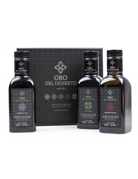 Oro del Desierto Geschenkpackung 3 Glasflaschen 250 ml. - Oliva Oliva