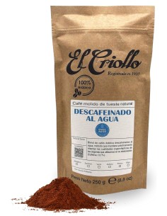 El Criollo Decaffeinated Water Ground Coffee Packet 250 gr.