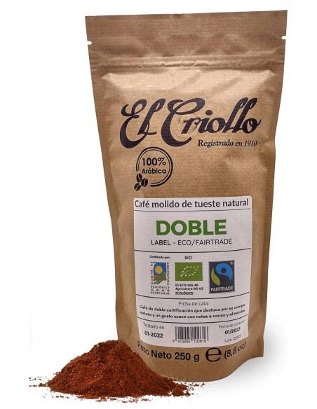 El Criollo Double Label Ground Coffee Package 250 gr.