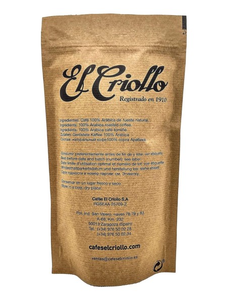 El Criollo Café de Colombia Molido 250 gr.
