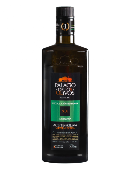 Palacio de los Olivos Arbequina Botella de vidrio 500 ml.