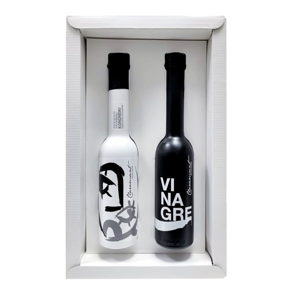 Claramunt Koroneiki-EVOO und Pedro-Ximénez-Essig Etui 2x250 ml.