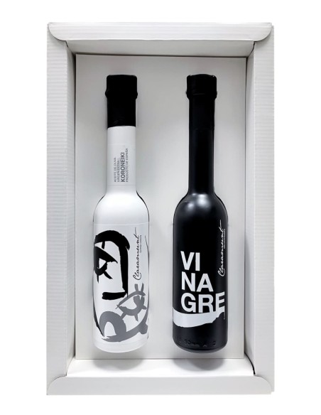 Claramunt Koroneiki-EVOO und Pedro-Ximénez-Essig Etui 2x250 ml.