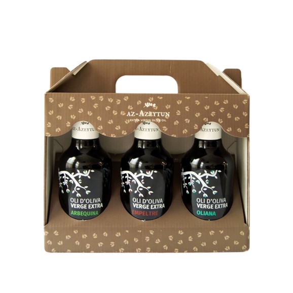 Az-Azeytun Arbequina, Empeltre and Oliana Case 3x250 ml.