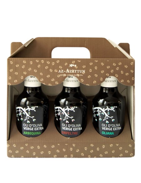 Az-Azeytun Arbequina, Empeltre et Oliana Étui 3x250 ml.