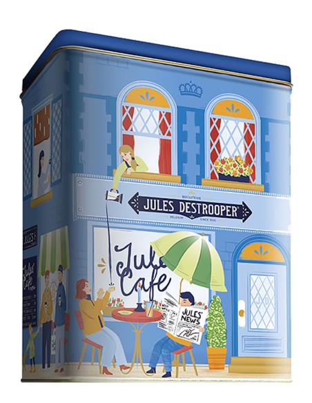 Jules Destrooper Galletas Surtidas Casas Flamencas Caja metálica azul 200 gr.