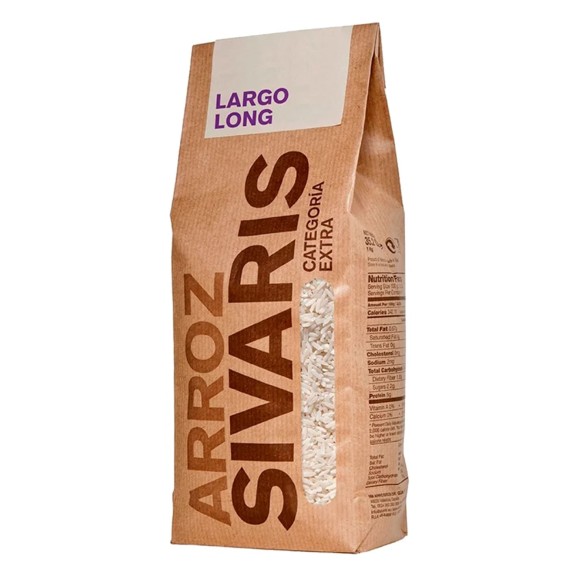 Sivaris Riz à grains longs Paquet 1 kg.