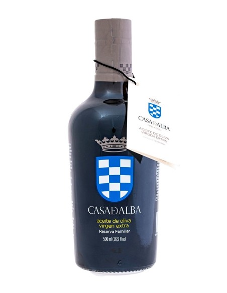 aceite de oliva casa de alba reserva familiar botella de vidrio de  500ml 