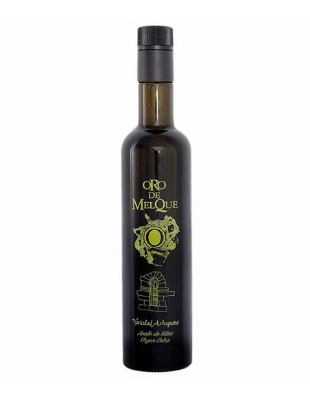 aceite de oliva oro de melque arbequina botella de vidrio de  500ml