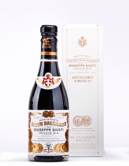 Giuseppe Giusti VINAIGRE BALSAMIQUE DE MODÈNE Il Classico 2 médailles d'or Bouteille de 250 ML