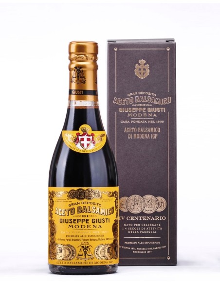 Giuseppe Giusti BALSAMICO-ESSIG  aus Modena Quarto Centenario 4 Silbermedaillen Flasche 250 ML 