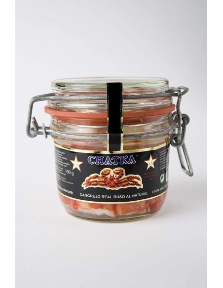 Chatka Russian King Crab 100% legs Glass jar 310 gr. - Oliva Oliva