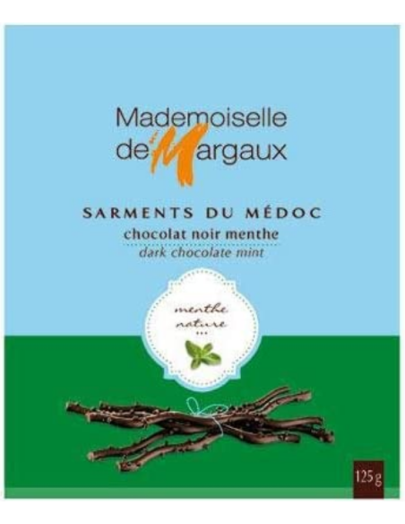 Mademoiselle de Margaux Sarmientos de Chocolate Negro 52% a la Menta - Caja 125 gr.