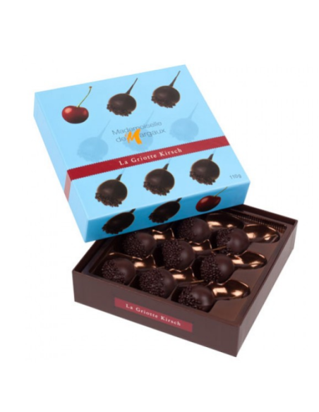 Mademoiselle de Margaux Cerezas Rellenas de Armagnac y Recubiertas con Chocolate Negro - Caja 110 gr.