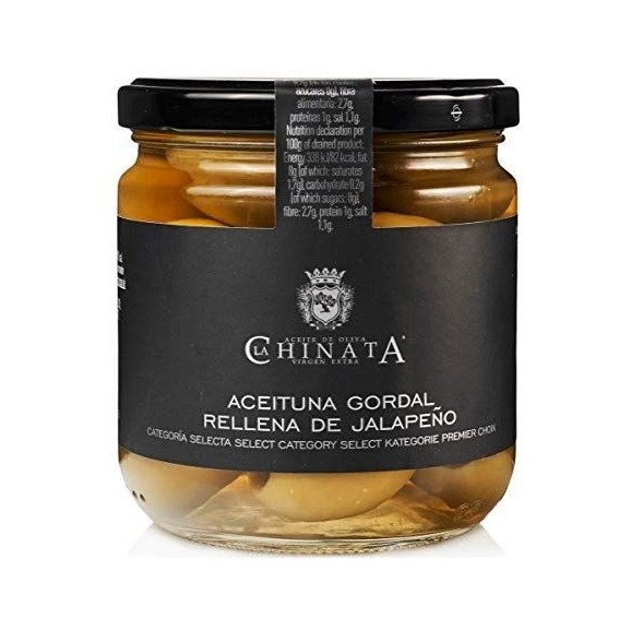 La Chinata Olives Gordal farcies au piment jalapeño - Pot 340 gr
