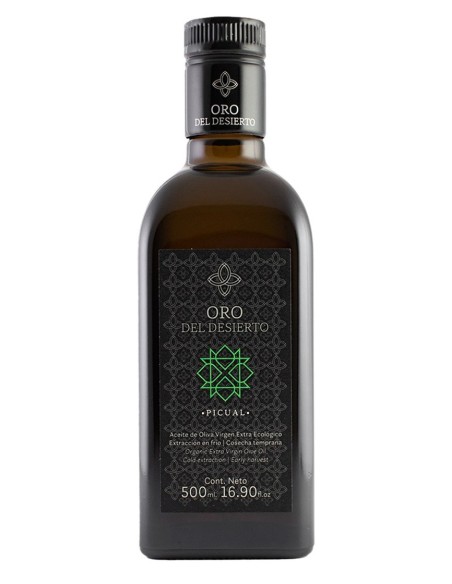 Oro del Desierto Picual Quadratische Glasflasche 500 ml. - Oliva Oliva