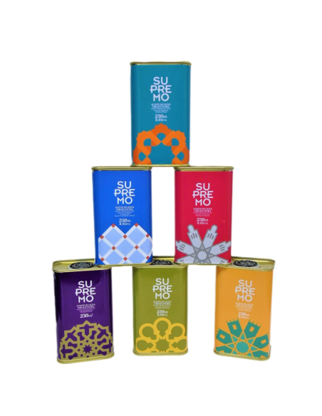 Supremo Set 6 Sorten Pack Blechdosen 6x250 ml. - Oliva Oliva