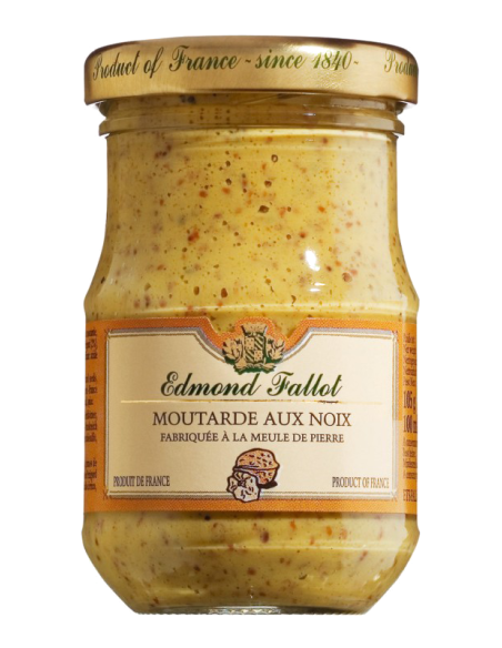 Edmond Fallot Dijon Mustard with walnuts Jar 105 gr. - Oliva Oliva