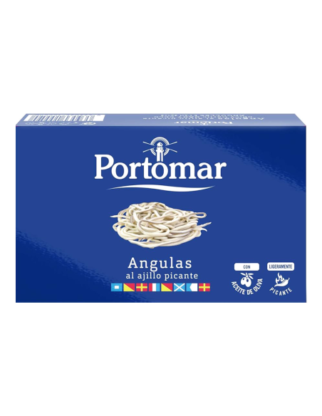Portomar Elvers in Olive Oil with Garlic Can 115 gr. - Oliva Oliva