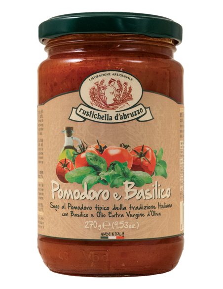 Rustichella d'Abruzzo Sauce tomate et basilic 270 gr. - Oliva Oliva