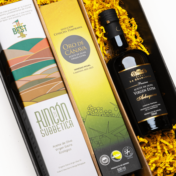 Meilleures Huiles d'Olive d'Espagne 2023 dans Coffret - Oliva Oliva