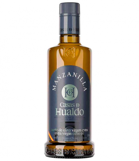 huile d'olive casas de hualdo manzanilla bouteille en verre de 500ml  