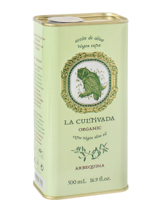 La Cultivada Arbequina Bidon métal 500 ml. - Oliva Oliva