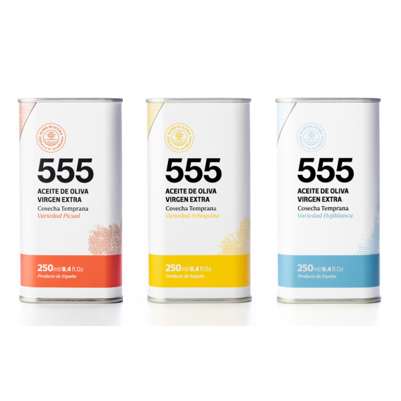 555 Selection Case with tins 3x250 ml. - Oliva Oliva