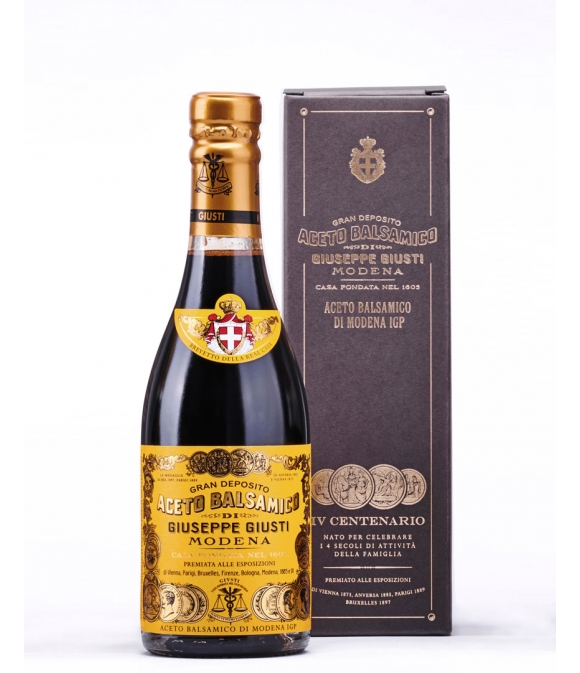 Giuseppe Giusti BALSAMICO-ESSIG  aus Modena Quarto Centenario 4 Silbermedaillen Flasche 250 ML 