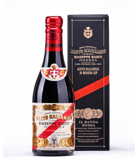 Giuseppe Giusti VINAIGRE BALSAMIQUE de Modène Banda Rossa 5 médailles d'argent Bouteille de 250 ML