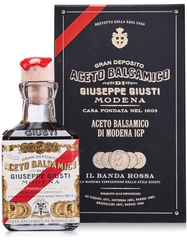 Giuseppe Giusti Vinagre Balsámico de Modena Banda Rossa - Botella cúbica 250 ml + Estuche