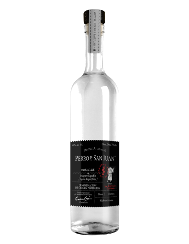 Perro de San Juan Mezcal Espadín Negro - Botella de vidrio 700 ml.