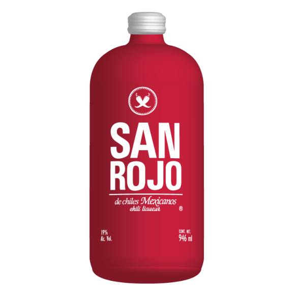 Sanrojo Licor de chile - Botella de vidrio 700 ml.