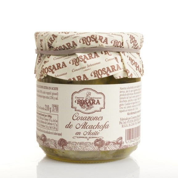 Conservas Artesanas Rosara Corazones de Alcachofa en aceite Tarro 370 ML