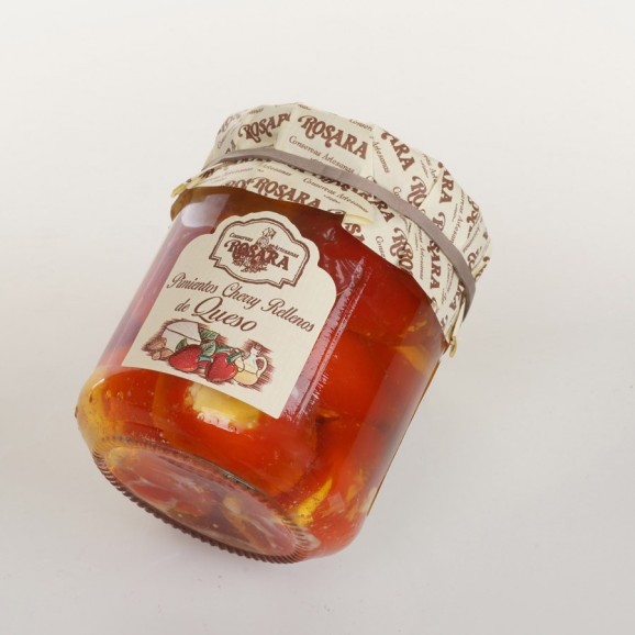 Conservas Artesanas Rosara Pimientos Cherry Rellenos de Queso Tarro 212 ML