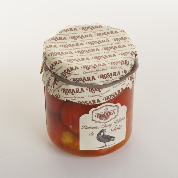 Conservas Artesanas Rosara Pimientos Cherry Rellenos de Foie Tarro 212 ml