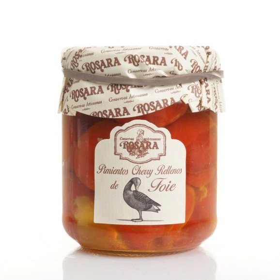 Conservas Artesanas Rosara Pimientos Cherry Rellenos de Foie Tarro 212 ml