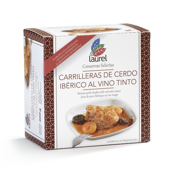 Conservas Laurel Carrilleras de Cerdo Ibérico al Vino Tinto 400 gr.