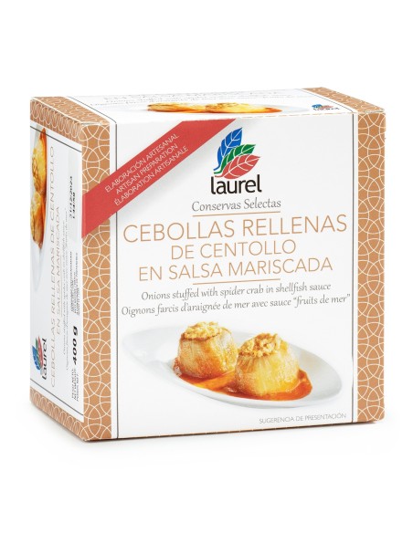 Conservas Laurel Oignons farcis à l'araignée de mer dans une sauce aux fruits de mer