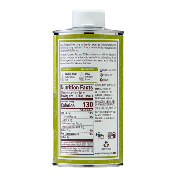 La Tourangelle Avocado Oil Metal bottle 250 ml. - Oliva Oliva