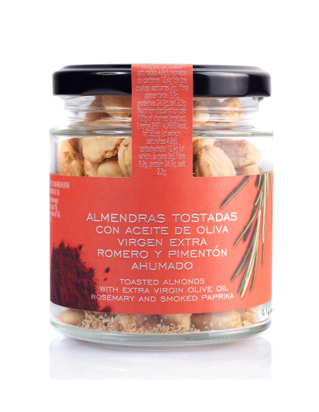 La Chinata Toasted Almonds with EVOO, Rosemary and Smoked Paprika - Jar 110 gr
