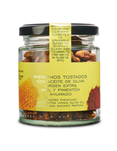 La Chinata Pistachos Tostados con AOVE, Miel y Pimentón Ahumado - Tarro 110 gr