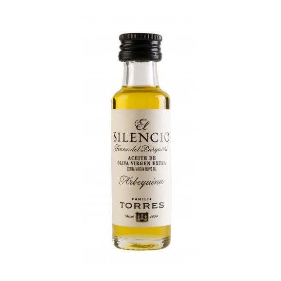 El Silencio Arbequina Glas Miniatur 20 ml. - Oliva Oliva