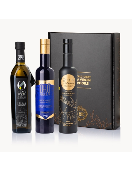 Medalla de Oro Mejores Aceites del Mundo 2023 - Caja regalo 3x500 ml.